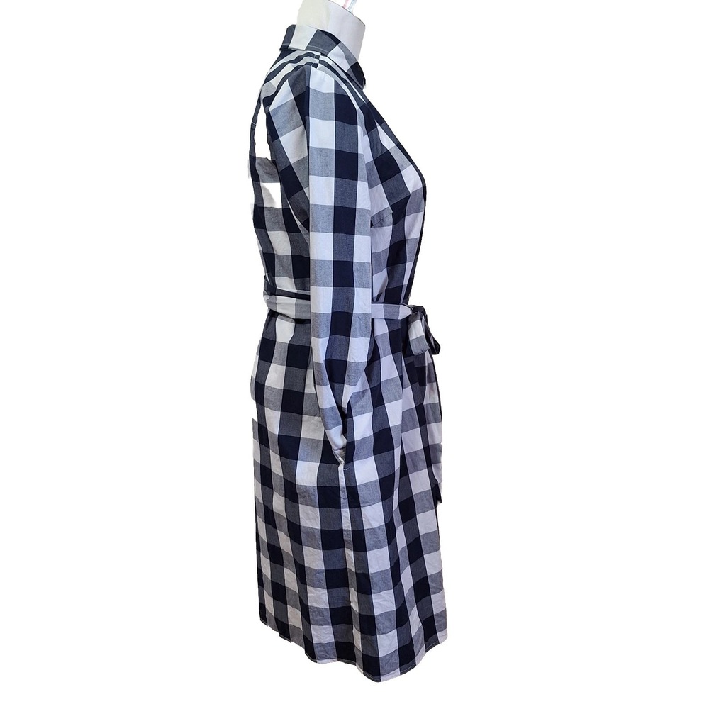J Crew Womens Size 2 Tie Belt Poplin Longsleeve Shirt Dress Button Front Pockets - Picture 5 of 15